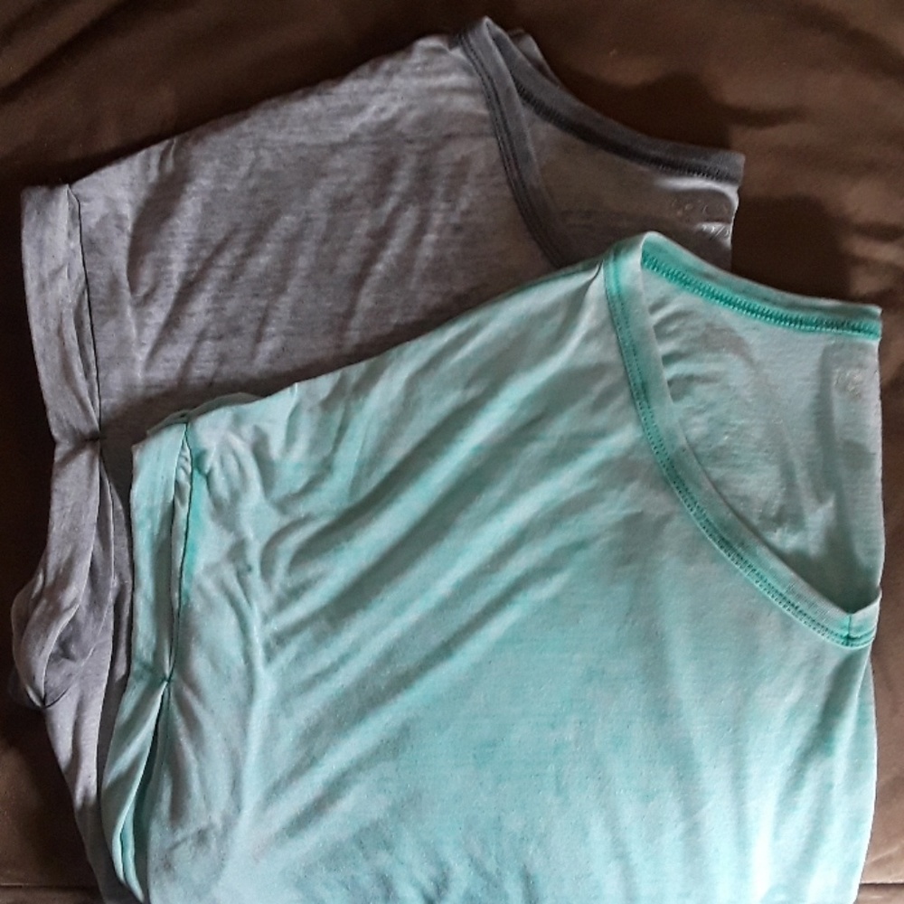 V- neck,  burnout Tees BOTH for $10